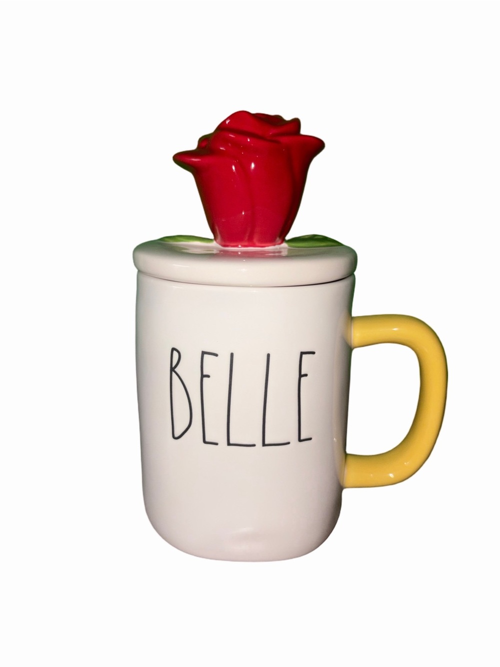 🆕💜 Rae Dunn Disney Beauty & the Beast Belle Mug Rose Lid